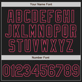 Custom Black-Neon Pink Classic Vertical Stripe Fluid Liquid Texture Authentic Baseball Jersey
