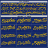 Custom Royal-Yellow Classic Vertical Stripe Fluid Liquid Texture Authentic Baseball Jersey