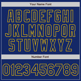 Custom Royal-Yellow Classic Vertical Stripe Fluid Liquid Texture Authentic Baseball Jersey