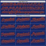 Custom Royal-Orange Classic Vertical Stripe Fluid Liquid Texture Authentic Baseball Jersey