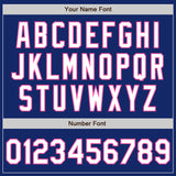 Custom Royal White-Pink Classic Vertical Stripe Fluid Liquid Texture Authentic Baseball Jersey