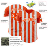 Custom Orange-White Classic Vertical Stripe Fluid Liquid Texture Authentic Baseball Jersey