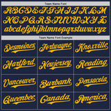 Custom Navy Gold-Red Classic Vertical Stripe Fluid Liquid Texture Authentic Baseball Jersey