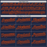 Custom Navy-Orange Classic Vertical Stripe Fluid Liquid Texture Authentic Baseball Jersey
