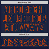 Custom Navy-Orange Classic Vertical Stripe Fluid Liquid Texture Authentic Baseball Jersey