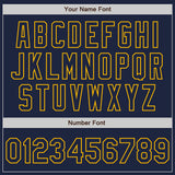 Custom Navy-Gold Classic Vertical Stripe Fluid Liquid Texture Authentic Baseball Jersey