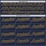 Custom Navy-Old Gold Classic Vertical Stripe Fluid Liquid Texture Authentic Baseball Jersey