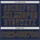 Custom Navy-Old Gold Classic Vertical Stripe Fluid Liquid Texture Authentic Baseball Jersey