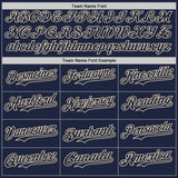 Custom Navy Cream-Cream Classic Vertical Stripe Fluid Liquid Texture Authentic Baseball Jersey
