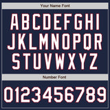 Custom Navy White-Crimson Classic Vertical Stripe Fluid Liquid Texture Authentic Baseball Jersey