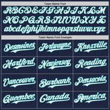 Custom Navy White-Teal Classic Vertical Stripe Fluid Liquid Texture Authentic Baseball Jersey
