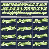 Custom Navy White-Neon Green Classic Vertical Stripe Fluid Liquid Texture Authentic Baseball Jersey