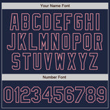 Custom Navy-Medium Pink Classic Vertical Stripe Fluid Liquid Texture Authentic Baseball Jersey