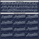 Custom Navy-Silver Classic Vertical Stripe Fluid Liquid Texture Authentic Baseball Jersey