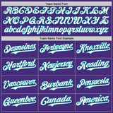 Custom Purple White-Teal Classic Vertical Stripe Fluid Liquid Texture Authentic Baseball Jersey
