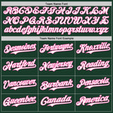 Custom Green White-Pink Classic Vertical Stripe Fluid Liquid Texture Authentic Baseball Jersey