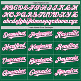 Custom Kelly Green White-Pink Classic Vertical Stripe Fluid Liquid Texture Authentic Baseball Jersey