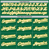Custom Kelly Green White-Gold Classic Vertical Stripe Fluid Liquid Texture Authentic Baseball Jersey