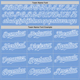 Custom Light Blue-White Classic Vertical Stripe Fluid Liquid Texture Authentic Baseball Jersey