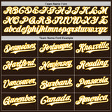 Custom Brown White-Gold Classic Vertical Stripe Fluid Liquid Texture Authentic Baseball Jersey