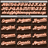 Custom Brown White-Orange Classic Vertical Stripe Fluid Liquid Texture Authentic Baseball Jersey