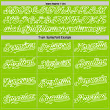 Custom Neon Green-White Classic Vertical Stripe Fluid Liquid Texture Authentic Baseball Jersey