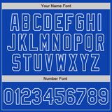 Custom Thunder Blue-White Classic Vertical Stripe Fluid Liquid Texture Authentic Baseball Jersey