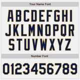 Custom White Navy Red-Old Gold Gradient Vertical Stripe Argentina Style Authentic Baseball Jersey