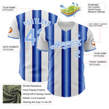 Custom White Light Blue-Royal Gradient Vertical Stripe Argentina Style Authentic Baseball Jersey