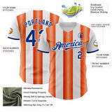 Custom White Royal-Orange Gradient Vertical Stripe Argentina Style Authentic Baseball Jersey