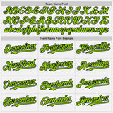 Custom White Neon Green Purple-Black Gradient Vertical Stripe Argentina Style Authentic Baseball Jersey