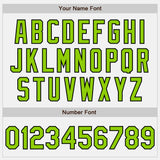 Custom White Neon Green Purple-Black Gradient Vertical Stripe Argentina Style Authentic Baseball Jersey