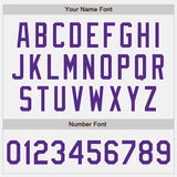 Custom White Purple-Steel Gray Gradient Vertical Stripe Argentina Style Authentic Baseball Jersey
