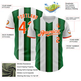 Custom White Orange-Green Gradient Vertical Stripe Argentina Style Authentic Baseball Jersey