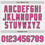 Custom White Pink Light Blue-Black Gradient Vertical Stripe Argentina Style Authentic Baseball Jersey