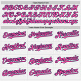 Custom White Pink Neon Green-Navy Gradient Vertical Stripe Argentina Style Authentic Baseball Jersey