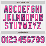 Custom White Pink Neon Green-Navy Gradient Vertical Stripe Argentina Style Authentic Baseball Jersey
