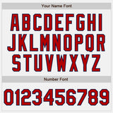 Custom White Red Electric Blue-Navy Gradient Vertical Stripe Argentina Style Authentic Baseball Jersey