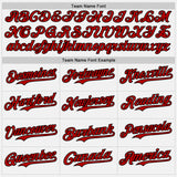Custom White Red Electric Blue-Black Gradient Vertical Stripe Argentina Style Authentic Baseball Jersey