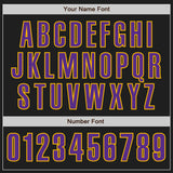 Custom Black Purple-Gold Classic Color Block Side Panel Stripe Authentic Baseball Jersey