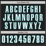 Custom Black White-Teal Classic Color Block Side Panel Stripe Authentic Baseball Jersey