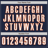 Custom Navy White-Orange Classic Color Block Side Panel Stripe Authentic Baseball Jersey