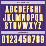 Custom Purple White-Gold Classic Color Block Side Panel Stripe Authentic Baseball Jersey