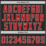 Custom Black White Pinstripe-Red Authentic Baseball Jersey