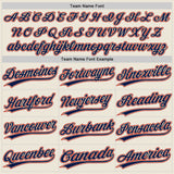 Custom Cream Navy Pinstripe-Red Authentic Baseball Jersey