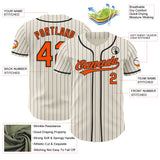 Custom Cream Black Pinstripe-Orange Authentic Baseball Jersey
