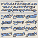 Custom Cream Light Blue Pinstripe-Brown Authentic Baseball Jersey