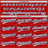 Custom Red White Pinstripe-Navy Authentic Baseball Jersey
