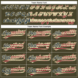Custom Olive City Cream Pinstripe Vintage USA Flag-Black Authentic Baseball Jersey