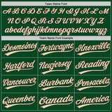 Custom Green Cream Pinstripe Cream-Black Authentic Baseball Jersey